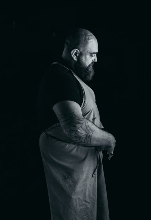 Portrait d’un boucher pour Le Garçon Boucher à Bordeaux, France.