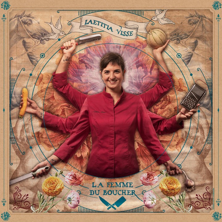 Portrait illustré de la cheffe Laëtitia Visse pour Shiva Chef Project à Marseille, France.